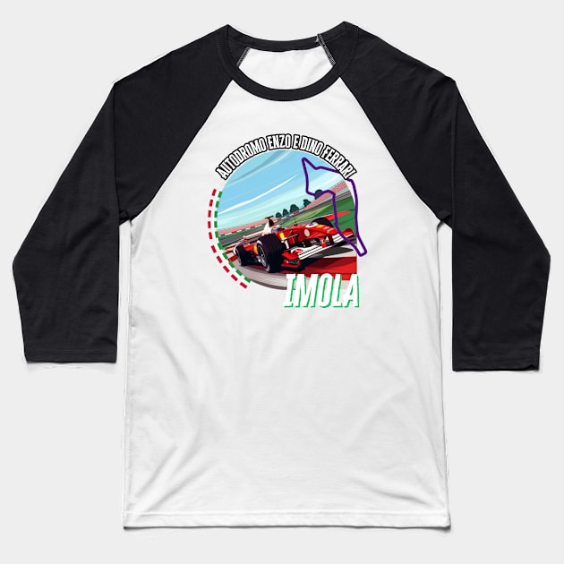 IMOLA, emilia romagna grand prix, ITALIAN GP, Autodromo Enzo e Dino Ferrari Baseball T-Shirt by Pattyld